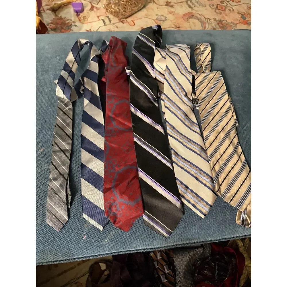 Vintage 60s Thru Y2k Necktie Lot of 60 Silk, Cotton, Fat, Poly, Abstract, Stripe